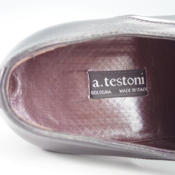 ★(伊)ア・テストーニ SIZE 5【上級★ブラックラピド製法/ブラックラベル】モンクストラップ/カーフ/黒/BLACK LABEL/a.testoni★h124