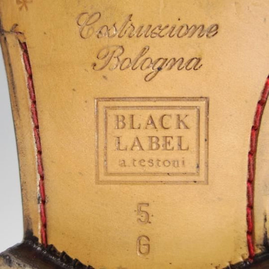 ★(伊)ア・テストーニ SIZE 5【上級★ブラックラピド製法/ブラックラベル】モンクストラップ/カーフ/黒/BLACK LABEL/a.testoni★h124