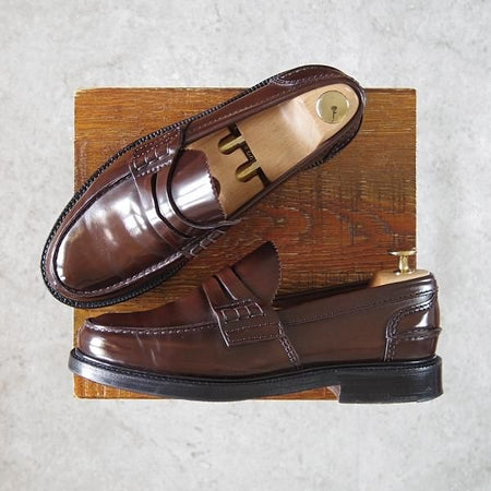 極上★チャーチ 60G/UK6【ブックバインダーカーフ★WILLENHALL/コインローファー】126ラスト/濃茶/Church's★h128