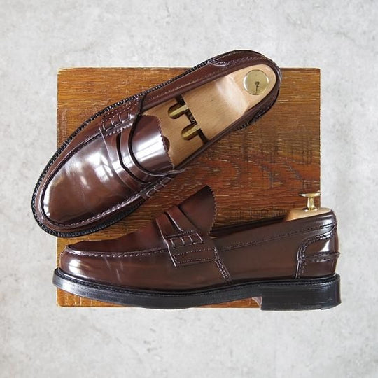 極上★チャーチ 60G/UK6【ブックバインダーカーフ★WILLENHALL/コインローファー】126ラスト/濃茶/Church's★h128