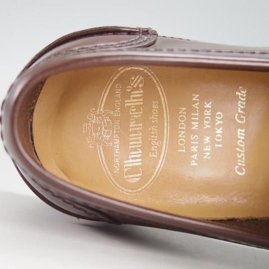 極上★チャーチ 60G/UK6【ブックバインダーカーフ★WILLENHALL/コインローファー】126ラスト/濃茶/Church's★h128