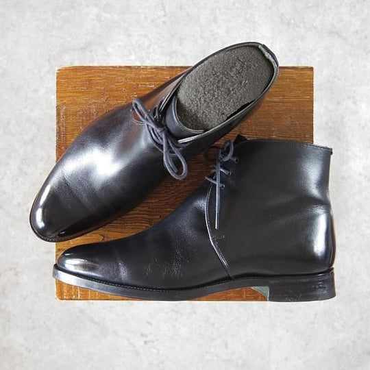 極上★トリッカーズ SIZE 6.5【モデル定価￥82,080-★ジョージブーツ/M7098】チャッカ ブーツ/ボックスカーフ/黒/メンズ/Tricker's★h130