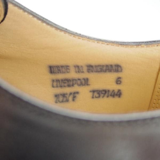 新品★(英)チーニー 6F【★LIVERPOOL/205ラスト】リヴァプール/Vフロント/カーフ/黒/メンズ/CHEANEY★h132