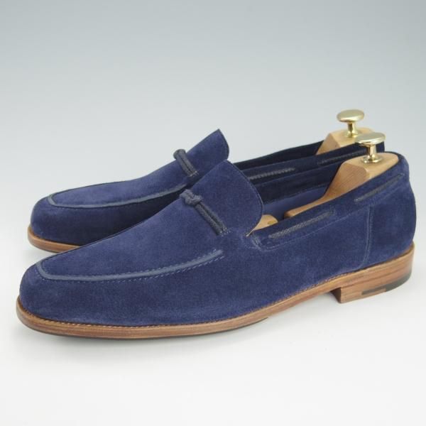 ★ジョンロブ 8.5E【★ローファー/TRENTON】7810ラスト/スリッポン/スエード/紺/メンズ/JOHN LOBB★h133