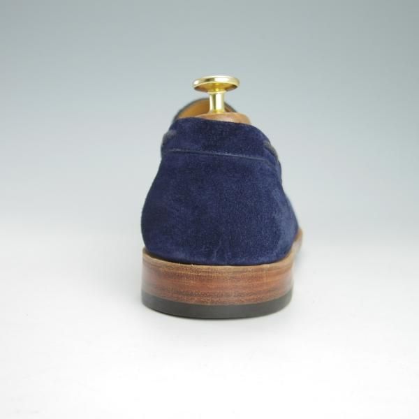 ★ジョンロブ 8.5E【★ローファー/TRENTON】7810ラスト/スリッポン/スエード/紺/メンズ/JOHN LOBB★h133