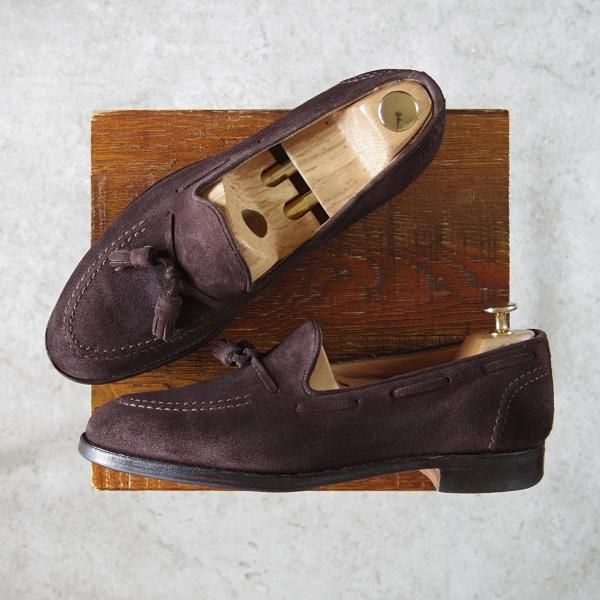 極上★(英)チーニー 7F【定価￥74,800-★HARRY/ハリー/214ラスト】タッセルローファー/スエード/濃茶/メンズ/CHEANEY★h137