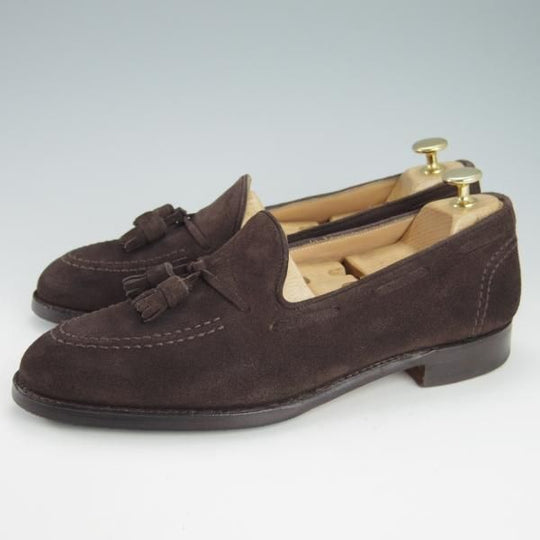 極上★(英)チーニー 7F【定価￥74,800-★HARRY/ハリー/214ラスト】タッセルローファー/スエード/濃茶/メンズ/CHEANEY★h137
