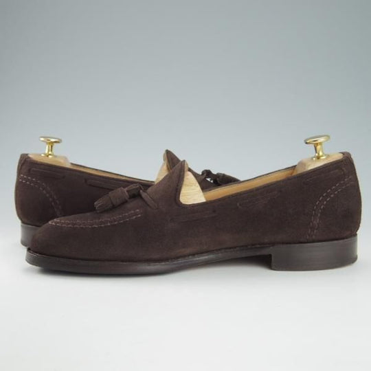 極上★(英)チーニー 7F【定価￥74,800-★HARRY/ハリー/214ラスト】タッセルローファー/スエード/濃茶/メンズ/CHEANEY★h137