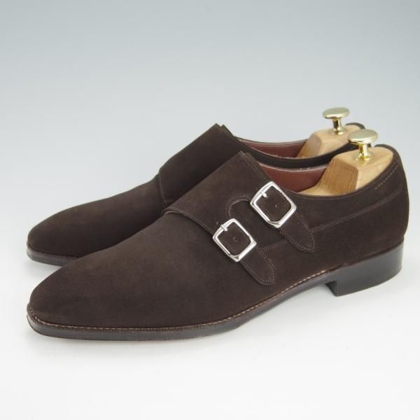 極美品★Soffice&Solid/ソフィス&ソリッド SIZE 7.5【定価￥59,400-★ダブルモンク/S803】スエード/濃茶/トレーディングポスト取扱★h141