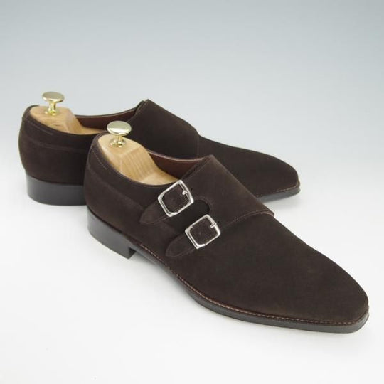 極美品★Soffice&Solid/ソフィス&ソリッド SIZE 7.5【定価￥59,400-★ダブルモンク/S803】スエード/濃茶/トレーディングポスト取扱★h141