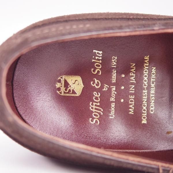 極美品★Soffice&Solid/ソフィス&ソリッド SIZE 7.5【定価￥59,400-★ダブルモンク/S803】スエード/濃茶/トレーディングポスト取扱★h141