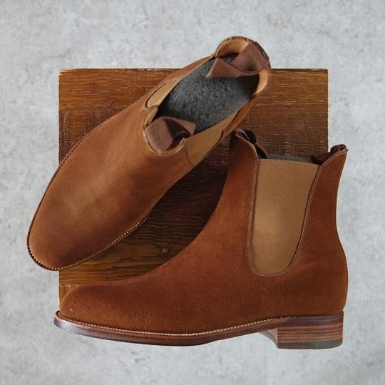 極上★J.M.ウェストン 5.5D【定価￥176,000-★サイドゴアブーツ/705】YUCCA/茶/39ラスト/スエード/メンズ/Weston/ウエストン★h154