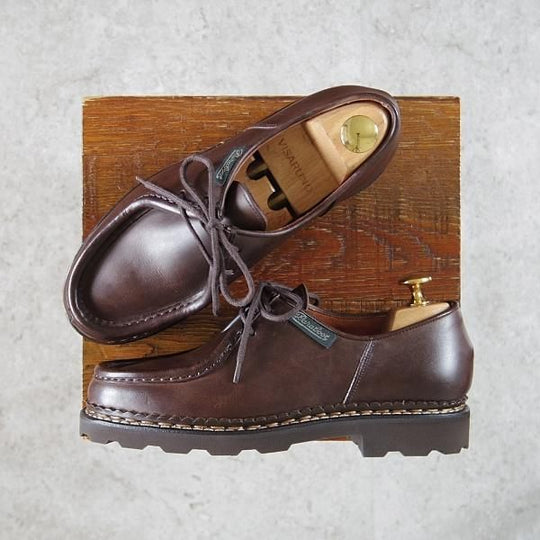 未使用★パラブーツ SIZE 38【現行定価￥71,500-★リゾルト林氏愛用素材/オイルドヌバック】MICHAEL/ミカエル/濃茶/Paraboot★h155