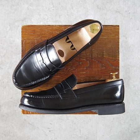 極美品★(英)アルフレッド・サージェント SIZE 6.5【貴重★(仏)BOWEN別注/コインローファー】黒/メンズ/Alfred Sargent★h157