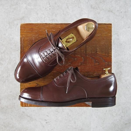 美品★(スペイン製)CARMINA/カルミナ SIZE 5.5【トレーディングポスト別注★ストレートチップ/788】カーフ/濃茶/Trading Post★h159