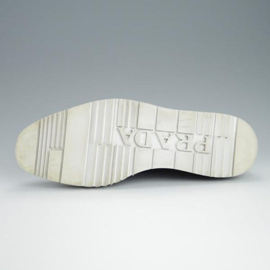 極上★プラダ(レディース) SIZE 37.5【同系モデル定価￥118,800-★フルブローグ/黒】ポリッシュレザー/シューズ/PRADA★h160