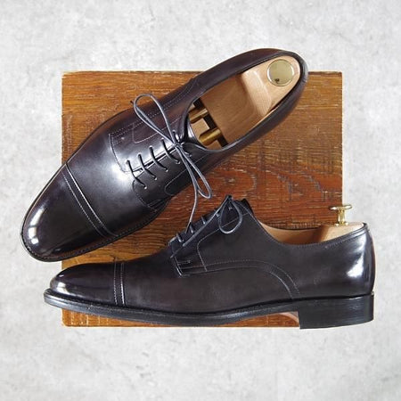 ★ジョンロブ UK7.5程度【貴重★エルメス別注/HERMES/ミュージアムカーフ】H103ラスト/JUD/ストレートチップ/黒/JOHN LOBB★h161