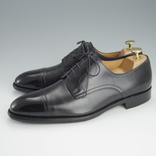 ★ジョンロブ UK7.5程度【貴重★エルメス別注/HERMES/ミュージアムカーフ】H103ラスト/JUD/ストレートチップ/黒/JOHN LOBB★h161