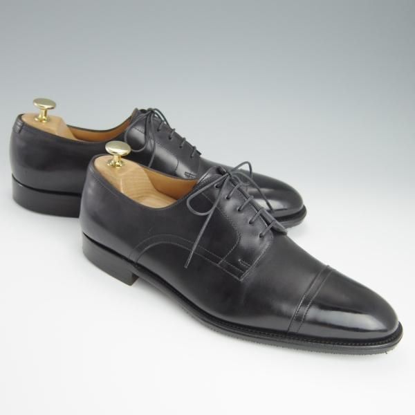 ★ジョンロブ UK7.5程度【貴重★エルメス別注/HERMES/ミュージアムカーフ】H103ラスト/JUD/ストレートチップ/黒/JOHN LOBB★h161