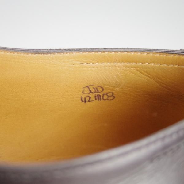 ★ジョンロブ UK7.5程度【貴重★エルメス別注/HERMES/ミュージアムカーフ】H103ラスト/JUD/ストレートチップ/黒/JOHN LOBB★h161