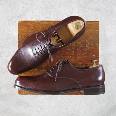 極美品★(伊)サルヴァトーレ・フェラガモ 6.5EE【★プレーントゥ/濃茶】グレインレザー/メンズ/シューズ/靴/Salvatore Ferragamo★h162