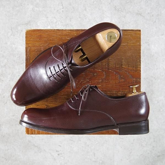 極美品★(伊)サルヴァトーレ・フェラガモ 6.5EE【★プレーントゥ/濃茶】グレインレザー/メンズ/シューズ/靴/Salvatore Ferragamo★h162