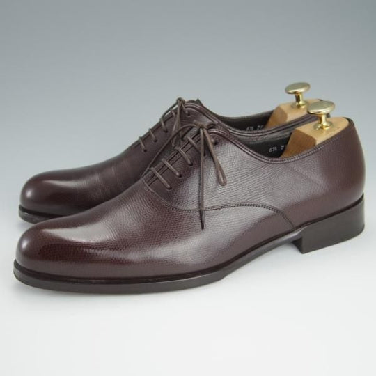 極美品★(伊)サルヴァトーレ・フェラガモ 6.5EE【★プレーントゥ/濃茶】グレインレザー/メンズ/シューズ/靴/Salvatore Ferragamo★h162