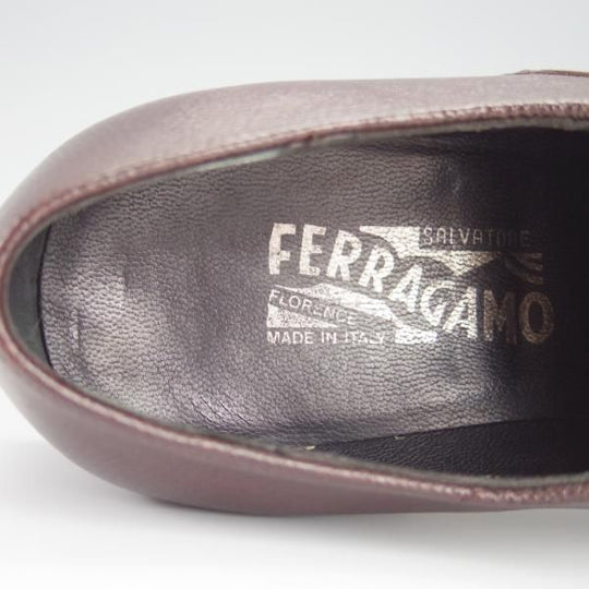 極美品★(伊)サルヴァトーレ・フェラガモ 6.5EE【★プレーントゥ/濃茶】グレインレザー/メンズ/シューズ/靴/Salvatore Ferragamo★h162