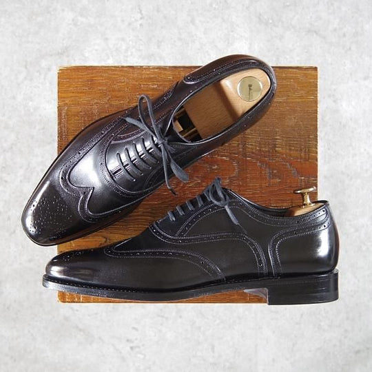 ほぼ試着程度★チャーチ 60F/UK6【貴重★Exclusive Leather/ベティスカーフ/119ラスト】Tewkesbury/黒/フルブローグ/Church's★h165