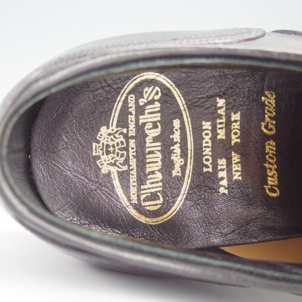 ほぼ試着程度★チャーチ 60F/UK6【貴重★Exclusive Leather/ベティスカーフ/119ラスト】Tewkesbury/黒/フルブローグ/Church's★h165