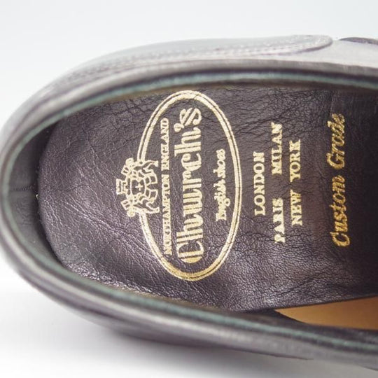 ほぼ試着程度★チャーチ 60F/UK6【貴重★Exclusive Leather/ベティスカーフ/119ラスト】Tewkesbury/黒/フルブローグ/Church's★h165