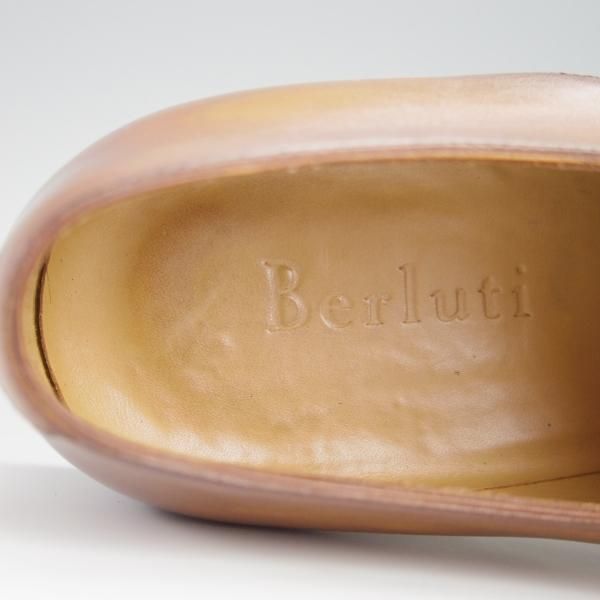 ★(仏)ベルルッティ SIZE 6.5【茶〜薄茶系パティーヌ★ヴェネチアレザー/Vフロント】メンズ/Berluti★h166