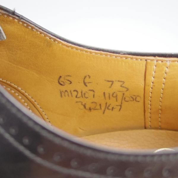 未使用★チャーチ 65F/UK6.5【旧チャーチ★デッドストック品/73ラスト/3都市ロゴ】セミブローグ/カーフ/黒/メンズ/Church's★h167