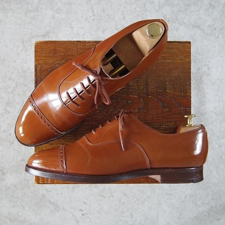 ★チャーチ UK8(左)/UK8.5(右)【旧チャーチ★ブックバインダーカーフ/3都市ロゴ】84ラスト/Barcroft/パンチドキャップトゥ/Church's★h175