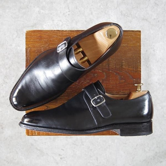 極上★チャーチ 70G/UK7【★モンクストラップ/BAMPTON/108ラスト】FLEX CONSTRUCTION/カーフ/黒/メンズ/Church's★h177