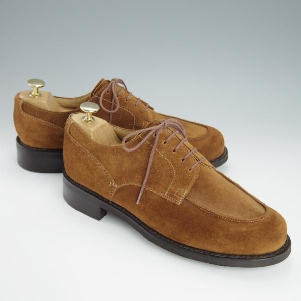 極美品★パラブーツ SIZE 7【モデル定価￥77,000-★ドレス仕様シャンボード/CHAMBORD】スエード/茶/Uチップ/メンズ/Paraboot★h179