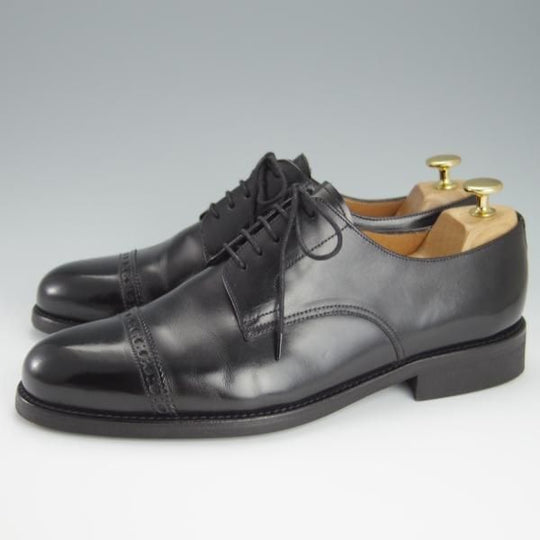 極美品★(スペイン製)YANKO/ヤンコ SIZE 7.5【★パンチドキャップトゥ/24734】カーフ/黒/メンズ★h182