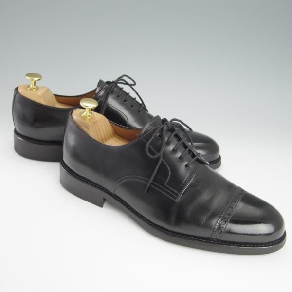 極美品★(スペイン製)YANKO/ヤンコ SIZE 7.5【★パンチドキャップトゥ/24734】カーフ/黒/メンズ★h182