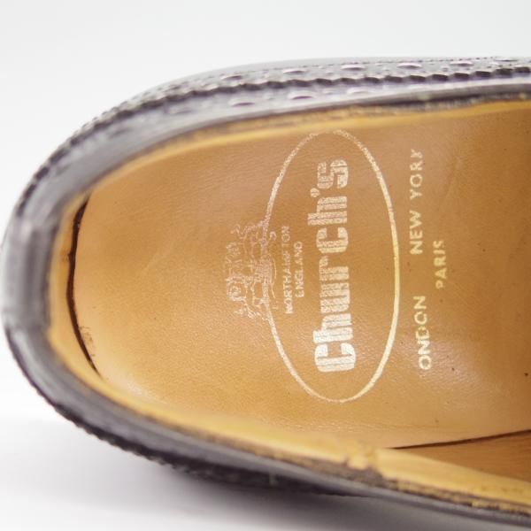 極上★チャーチ 80F/UK8【貴重★73ラスト仕様のバーウッド/BRISBANE】ブリスベン/フルブローグ/黒/メンズ/Church's★h183