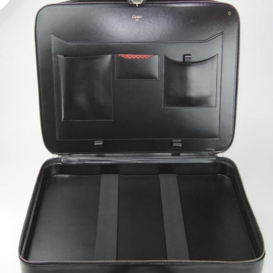 美品★カルティエ/Cartier【貴重★レザー/トランクケース(中型)/黒】アタッシュケース/メンズ/ビジネス/バッグ★N5741