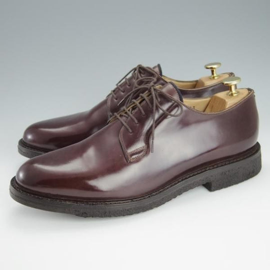 未使用★(伊)ブルネロクチネリ SIZE 43【定価30万円以上★コードバン仕様/プレーントゥ】C5241/赤茶/BRUNELLO CUCINELLI★h189