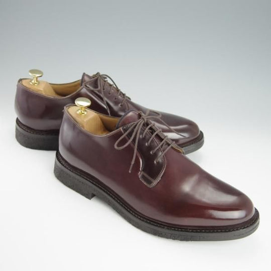 未使用★(伊)ブルネロクチネリ SIZE 43【定価30万円以上★コードバン仕様/プレーントゥ】C5241/赤茶/BRUNELLO CUCINELLI★h189