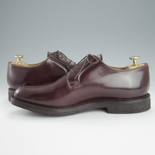 未使用★(伊)ブルネロクチネリ SIZE 43【定価30万円以上★コードバン仕様/プレーントゥ】C5241/赤茶/BRUNELLO CUCINELLI★h189