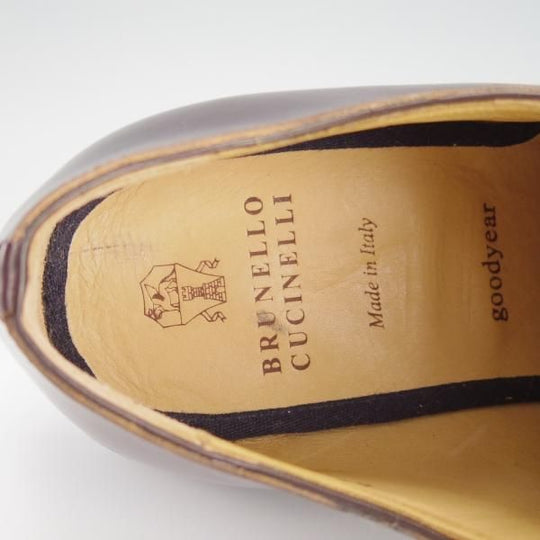未使用★(伊)ブルネロクチネリ SIZE 43【定価30万円以上★コードバン仕様/プレーントゥ】C5241/赤茶/BRUNELLO CUCINELLI★h189