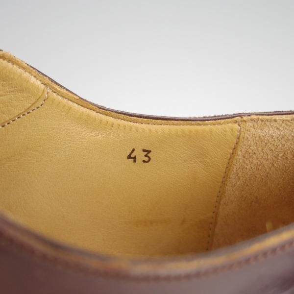 未使用★(伊)ブルネロクチネリ SIZE 43【定価30万円以上★コードバン仕様/プレーントゥ】C5241/赤茶/BRUNELLO CUCINELLI★h189