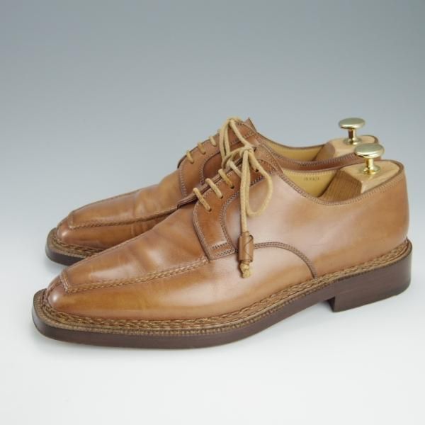 極上★(伊)STEFANO BI/ステファノビ SIZE 7【貴重★ノルベジェーゼ製法/Uチップ】カーフ/茶/メンズ★h191
