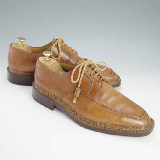 極上★(伊)STEFANO BI/ステファノビ SIZE 7【貴重★ノルベジェーゼ製法/Uチップ】カーフ/茶/メンズ★h191