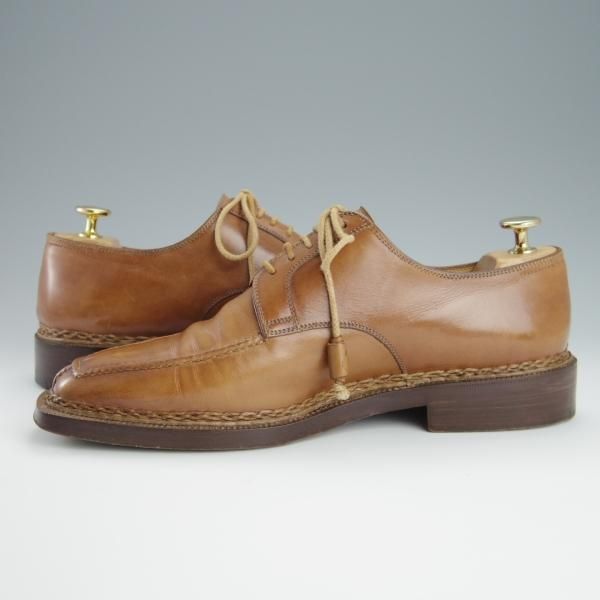 極上★(伊)STEFANO BI/ステファノビ SIZE 7【貴重★ノルベジェーゼ製法/Uチップ】カーフ/茶/メンズ★h191