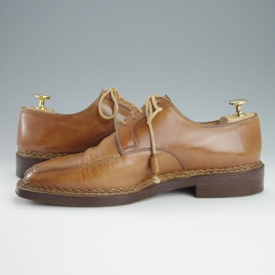 極上★(伊)STEFANO BI/ステファノビ SIZE 7【貴重★ノルベジェーゼ製法/Uチップ】カーフ/茶/メンズ★h191