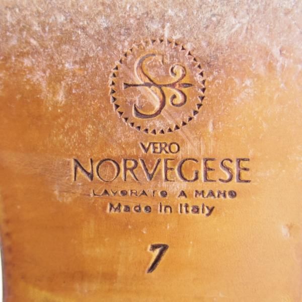 極上★(伊)STEFANO BI/ステファノビ SIZE 7【貴重★ノルベジェーゼ製法/Uチップ】カーフ/茶/メンズ★h191